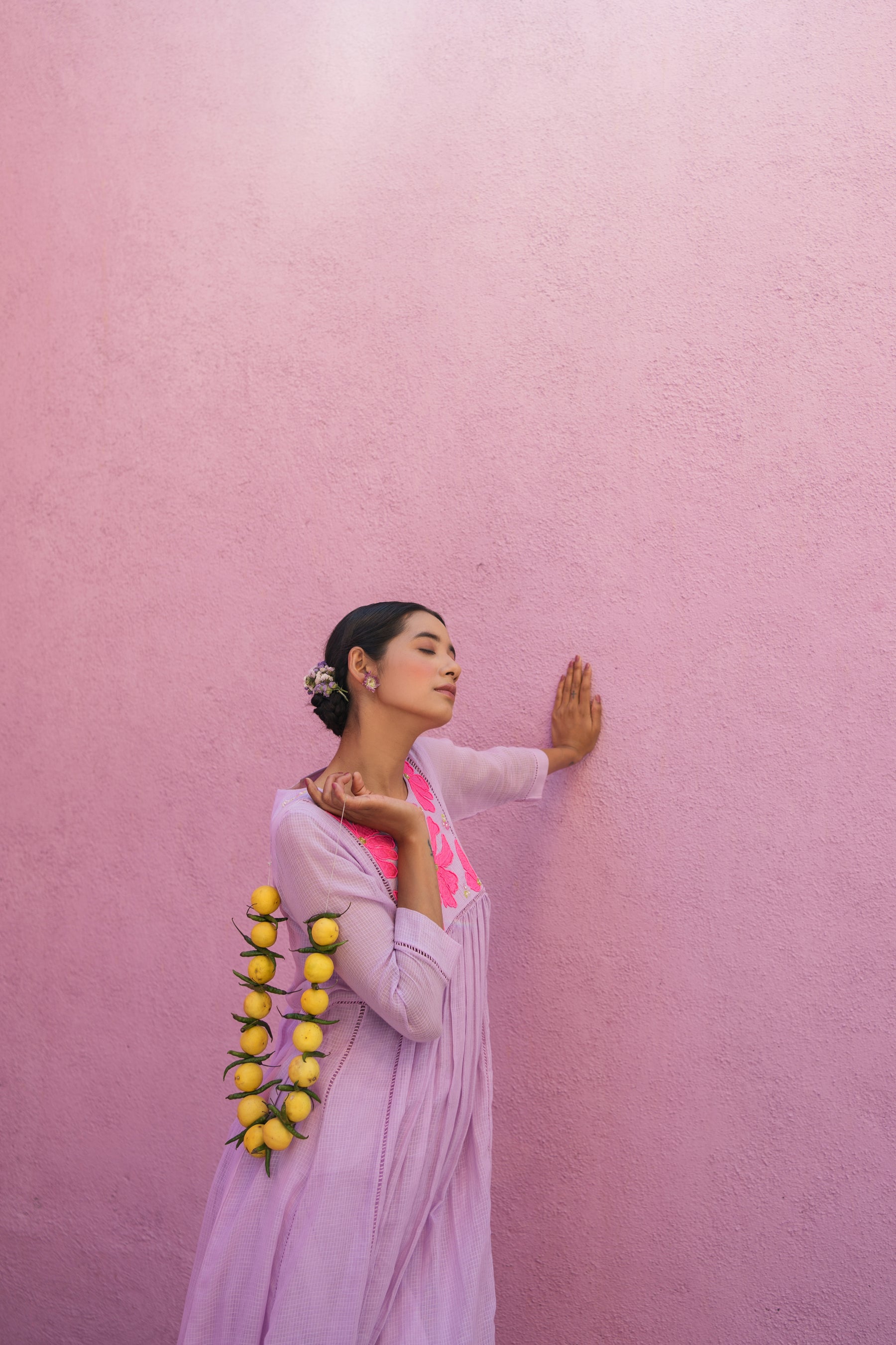 Purple long kurta set