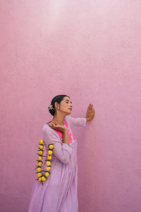 Purple long kurta set