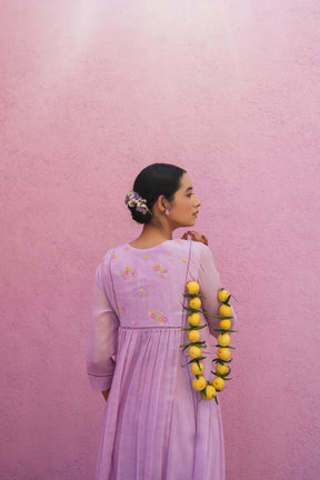 Purple long kurta set