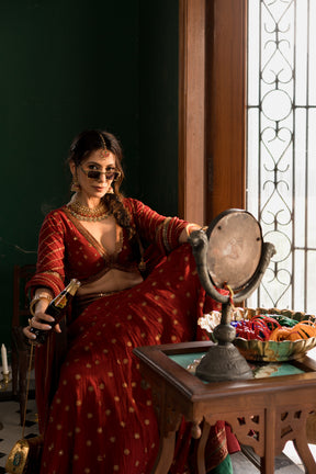Brick red lehnega set