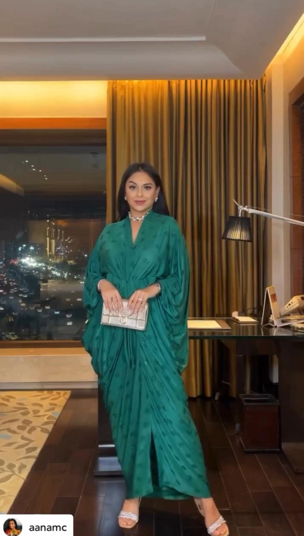 AMNAAC IN OUR EMERALD GREEN KAFTAN